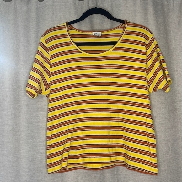 NY JEANS STRIPE RETRO TEE - Picture 1 of 5